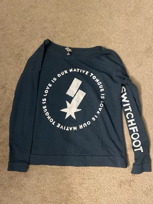 Moletom Switchfoot feminino corte azul língua nativa média - Imagem 1 de 4