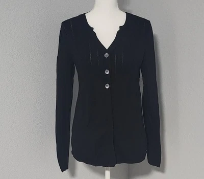 Vintage Y2K Apt. Cárdigan negro manga larga 9 talla mediana Foto 1 de 4