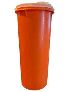 Vintage Tupperware #262-4 Orange Canister 32 Oz w/ Clear Flip Top Lid 1970’s - Picture 1 of 5