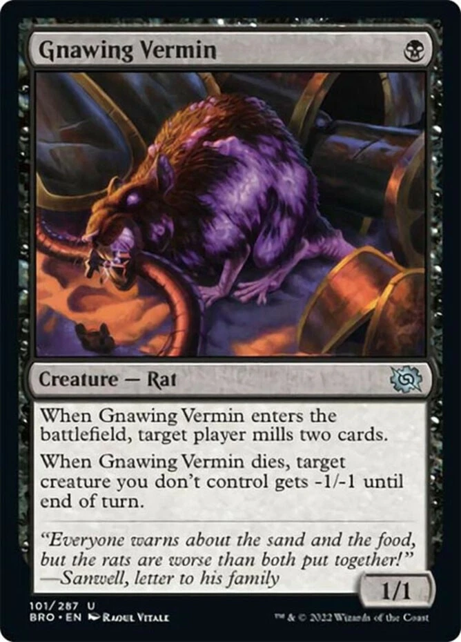 x1 Gnawing Vermin - The Brothers' War - NM - MTG - Image 1 of 1