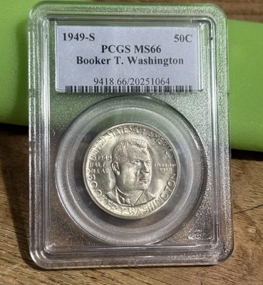 1949 S Booker T Washington Silver Half Dollar PCGS MS66 Only 6,004 Minted - Image 1 of 2