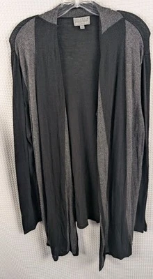 Joseph A Lightweight Black & Gray Long Cardigan Sweater Size 2x - Image 1 of 4