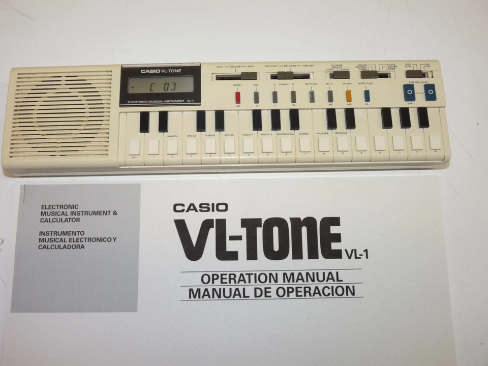 Casio VL-Tone (VL-1)  monophonic, digital synthesizer / calculator with manual - Image 1 of 4