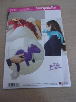 Simplicity 8715 Sewing Pattern To Make Dragon Plush Soft Toys - Image 1 of 2