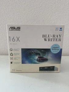 Grabadora Blu-ray Asus Bw-16D1ht 16X Sata negra Bdxl y soporte de disco M Cyberlin - Imagen 1 de 5