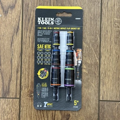 KLEIN TOOLS 32933KIT 7 In 1 SAE + 6 IN 1 METRIC IMPACT FLIP SOCKET SETS - Image 1 of 4