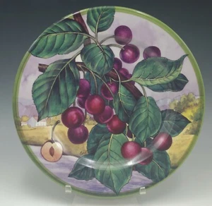 VILLA D'ESTE HAND DECORATED ITALIAN CHERRIES SALAD PLATE VINTAGE ARTIST SIGNED - Picture 1 of 4