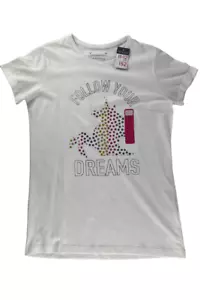 Primark girls white graphic t shirt size 11-12yrs - Picture 1 of 1