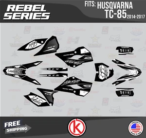 Graphics Kit for Husqvarna TC85 2014 2015 2016 2017 Rebel Series - White - Foto 1 di 6