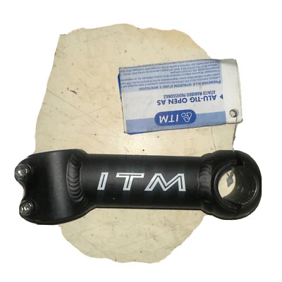 ITM Open AS bicycle bike stem 120mm +/-7 degrees 1” OR 1 1/8th” 25.4mm black - Image 1 of 4