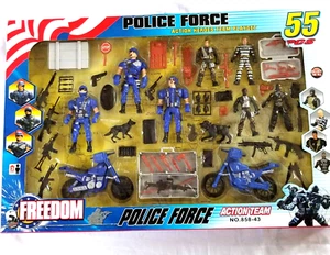 Freedom POLICE FORCE Action Heroes Team Playset 55 pz 2014 combattente del crimine! - NUOVO - Foto 1 di 11