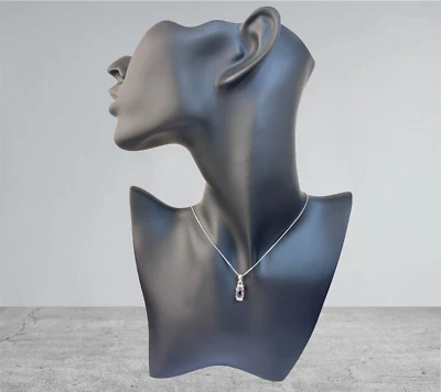 collana donna ragazza argento 925 anallergico rodiato zircone viola e bianco - Immagine 1 di 4