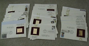 Lot of 30 USPS 24Kt Gold FDC Golden Replicas of United States Stamps w/ Cards - Picture 1 of 1