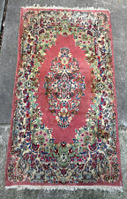 Antique Vintage Oriental Hand Knotted Wool Rug 5.4'x2.9' Pink