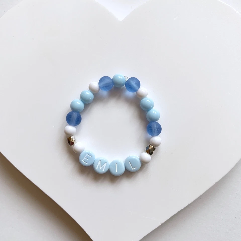 HANDGEFERTIGT Babyarmband Armband mit Namen Taufe Namensarmband Taufarmband Geschenk Baby