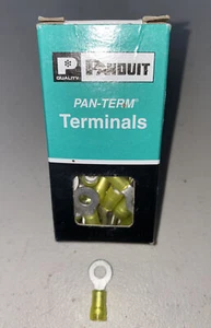 Panduit PAN-TERM Terminal Round Connector 14-10awg 1/4” PNF 10-14R Box of 50 PN - Picture 1 of 3