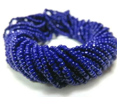 1 HANK ~ OP NAVY BLUE ~ 13/0 CHARLOTTE CUT ~ SEED BEADS ~ 12 Strands - Image 1 of 2