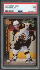 2007-08 Upper Deck #208 David Krejci YG RC Young Guns Rookie Card PSA 7