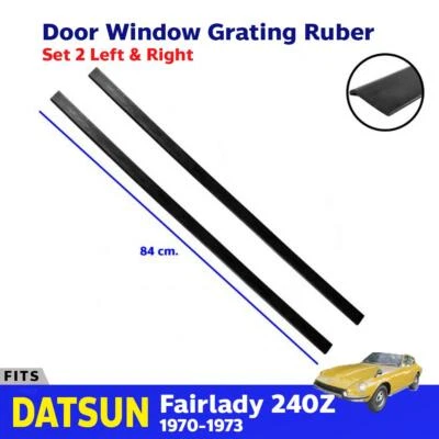 Door Window Grating Rubber Seal Pair Fits Datsun Fairlady 240Z 1970-73 EBEZ Foto 1 de 4
