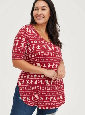 Camisa túnica Torrid Disney Mickey Fair Isle nueva con etiquetas nueva 0X Foto 1 de 4