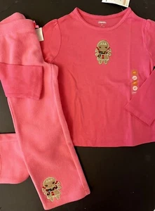 NWT Girls 4T Gymboree WINTER CHEER Cotton Gingerbread TOP & Fleece PANTS 2pc Set - Picture 1 of 3