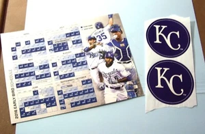 2016 Kansas City Royal Early Bird Spielplan und 2 Logo Aufkleber - Bild 1 von 1