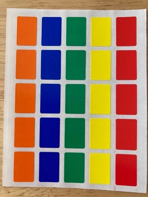 75 Small Coloured Rectangle Sticky Labels Price Stickers Blank Self Adhesive