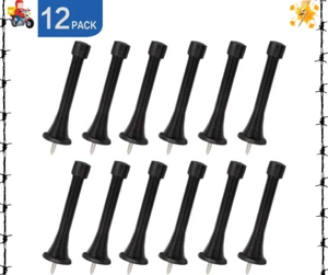 12 Pack Black Spring Door Stops 3-1/8" Heavy Duty Flexible Door Stopper - Picture 1 of 7