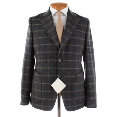 Pal Zileri новый с Ярлыками Baron шерстяная смесь Sport пальто размер 52R (42R США) в серый и желтовато-коричневый клетку - Изображение 1 из 4