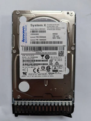 LENOVO 00WG666 600GB 15K SAS 12GBPS 2.5" HDD 00WG665 SYSTEM X M5 SAS HDD -MP Foto 1 de 2