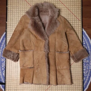 Giacca cappotto shearling agnello spagnolo Marina Rinaldi taglia 23 XL - Foto 1 di 9