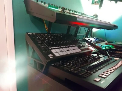 Roland Aira TR-8s TR-8 MC-707 Lifting Desktop Studio Stand Two Tier Effect - Image 1 of 4