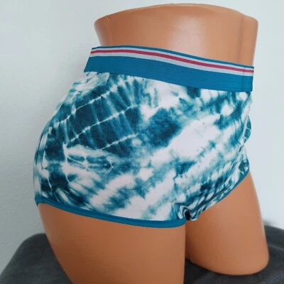 LANE BRYANT CACIQUE 22/24 AZUL VERDOSO TIE DYE ALGODÓN BRAGAS COMPLETAS BRAGAS  Foto 1 de 4
