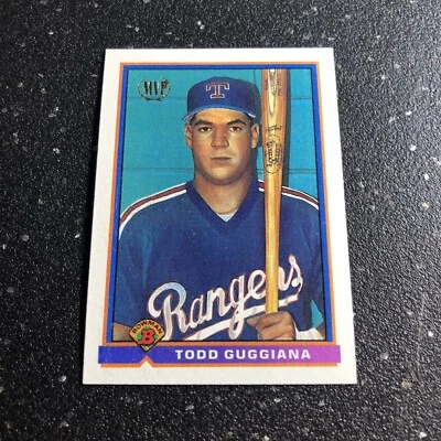 Todd Guggiana RC 1991 Bowman Baseball #697 MLB Texas Rangers Catcher - Image 1 of 2