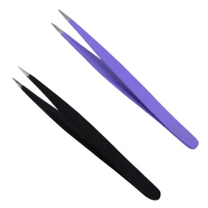 Ultra Fine Precision Tweezers Point Stainless Steel Eyelash Extension - Picture 1 of 14
