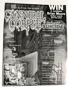 CANNIBAL CORPSE / 1998 GALLERY OF SUICIDE LP / ALBUM MAGAZINE PRINT AD - Picture 1 of 3