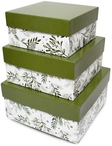 Made in USA Recycled Paper Kraft Boxes – 6.25”, 7.25” & 8.25” – Nested Square... - Picture 1 of 5