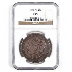 1889 CC Morgan Dollar F 15 NGC 90% Silver US Coin SKU:I2853