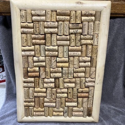 WINE CORK BOARD 21 X 16 FRAME WITH WINE BOTTLE CORKS. Various Uses - Image 1 of 4