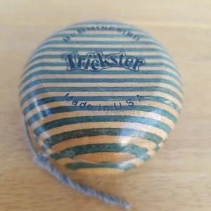 Vtg. Hummingbird Trickster Green striped Wood Grain Yo-Yo - Picture 1 of 5