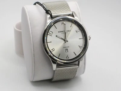 Kenneth Cole 44mm Diamond Stainless Mesh Band Men's Quartz Watch KC50882009 - Image 1 of 4