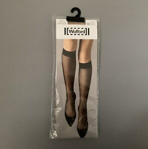 Wolford Women's Satin Touch 20 knee-highs colour- Cosmetic size medium new
