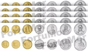 Paraguay 5 (x) 7 Pcs Coin Set, 1 5 10 50 100 500 1000 Guaranies 1992 2014, UNC - Picture 1 of 4