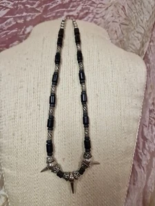 Collana Metallo con punte Dark H. Cm. 48  vintage (V3) ^ - Picture 1 of 6