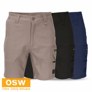 Mens Navy, Black, Khaki SlimFlex Tradies Cotton Duck Weave Cargo Work Shorts - Bild 1 von 11