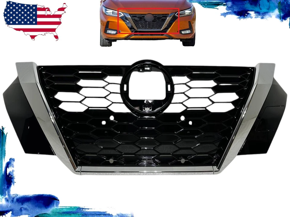 Fits 2020-2023 Nissan Sentra Grille Front Bumper Grille Grill Upper Assembly Foto 1 de 4
