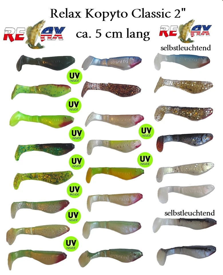 5x RELAX Classic 2" (5 cm) | Perfekter Gummifisch für Barsch, Forelle & Zander - Bild 1 von 4