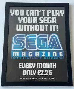 Vintage UK Only SEGA Magazine Print Ad Framed Poster Saturn Genesis Rare 9x12 - Picture 1 of 3