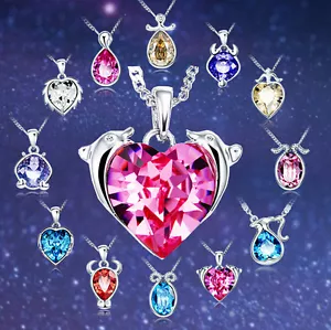 12 Sternzeichen Halskette mit Anhänger Kette Silberkette Geschenk kristall Glück - Bild 1 von 24