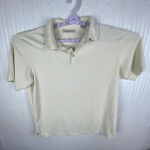 Tommy Bahama Womens Ivory Shadow Striped Preppy Classic Polo Shirt Size XL - Picture 1 of 12